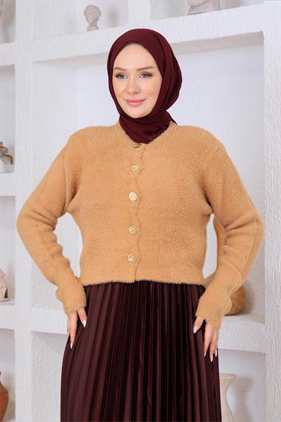 Angora Kısa Hırka Camel