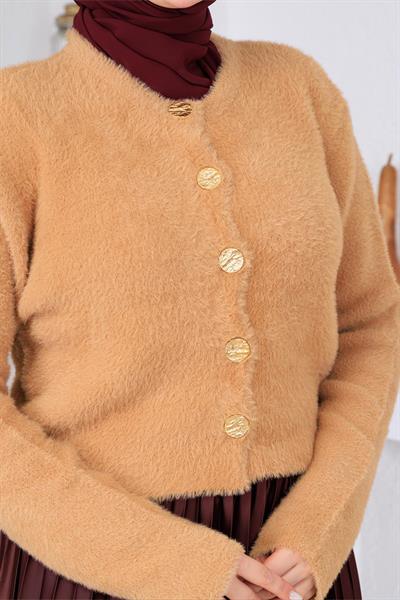 Angora Kısa Hırka Camel