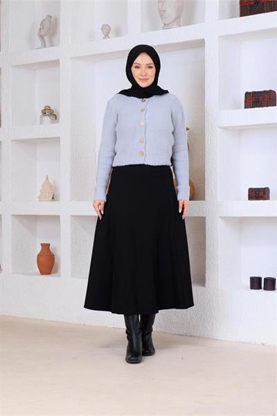 Angora Kısa Hırka Gri