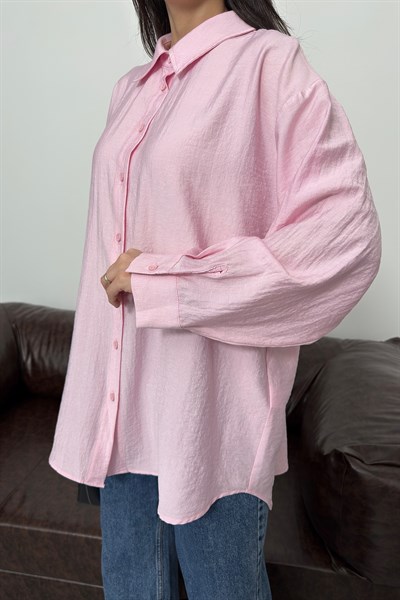 Asel Oversize Gömlek Pembe