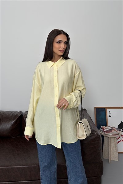 Asel Oversize Gömlek Sarı