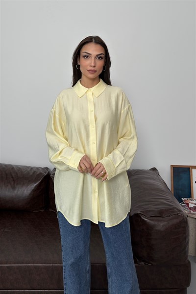 Asel Oversize Gömlek Sarı