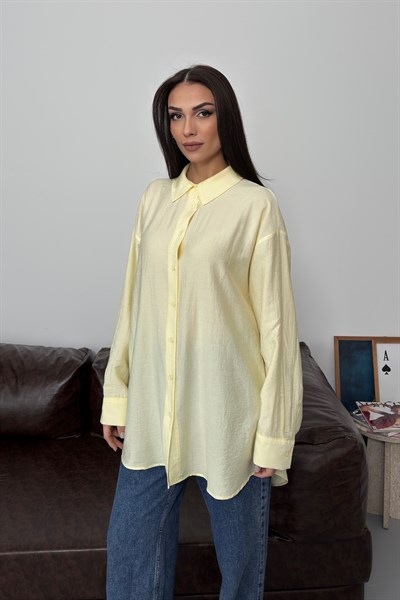 Asel Oversize Gömlek Sarı