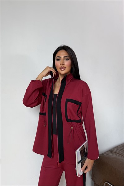 Çift Renk İkili Modal Takım Bordo