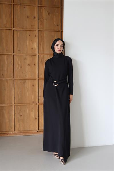 Emma Toka Detaylı Elbise Siyah