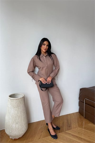 Gabardin Pantolon Kahve