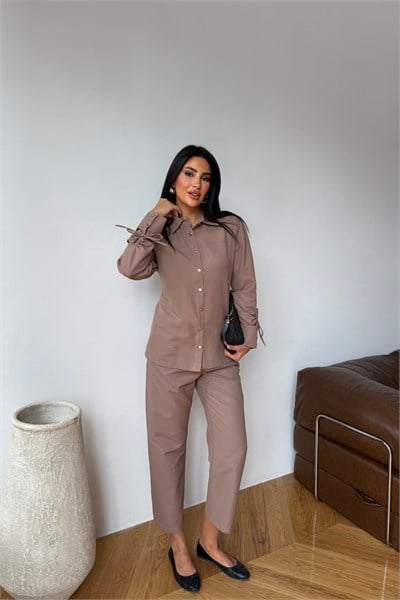 Gabardin Pantolon Kahve