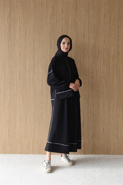 Hazel Etekli Modal Takım Siyah