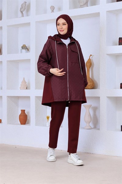 Kapitone Takım Mürdüm