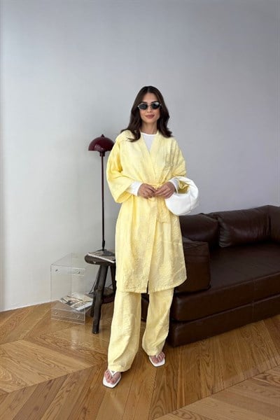 Kimono Pantolon Takım Sarı