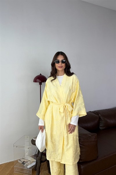 Kimono Pantolon Takım Sarı