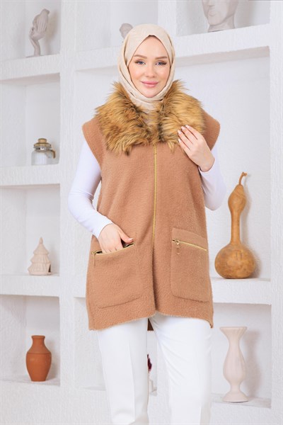 Kürklü Angora Yelek Bisküvi