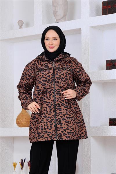 Leopar Yağmurluk Kahverengi