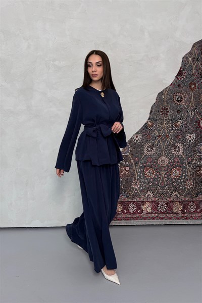 Nazen Broş Takım Lacivert