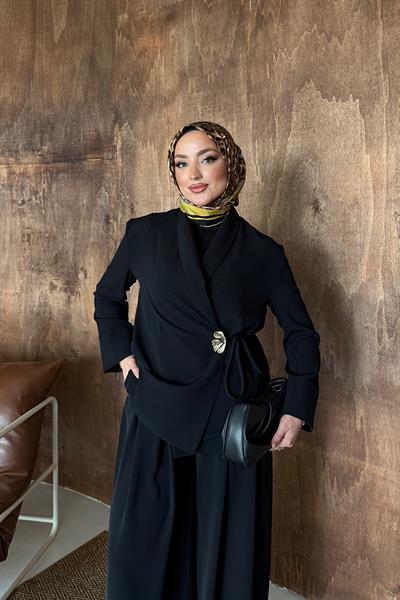 Alen Ceket Pantolonlu Takım Siyah