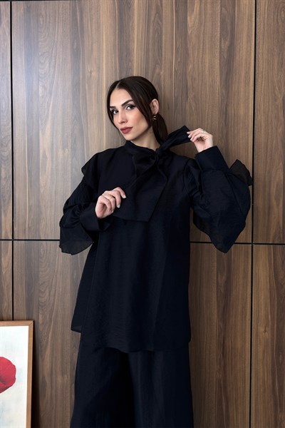 Rosa Bağlama Detaylı Takım Siyah