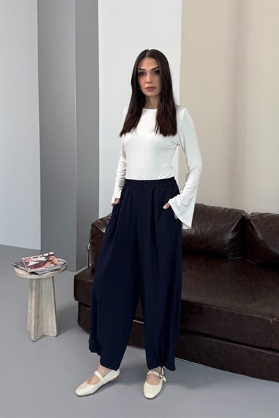 Spor Krep Pantolon Lacivert