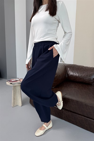 Spor Krep Pantolon Lacivert