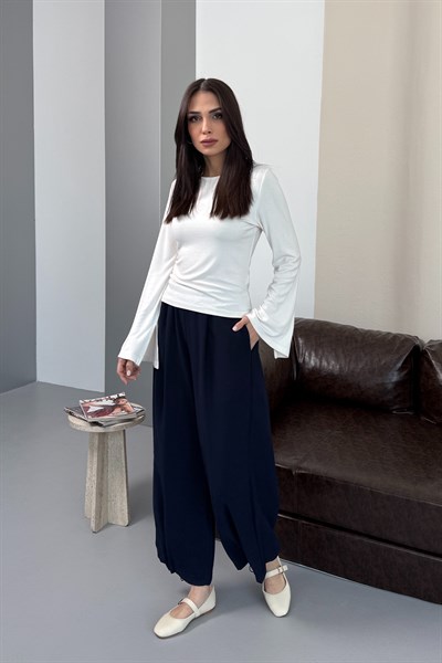 Spor Krep Pantolon Lacivert