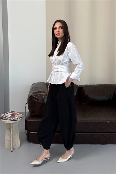 Spor Krep Pantolon Siyah