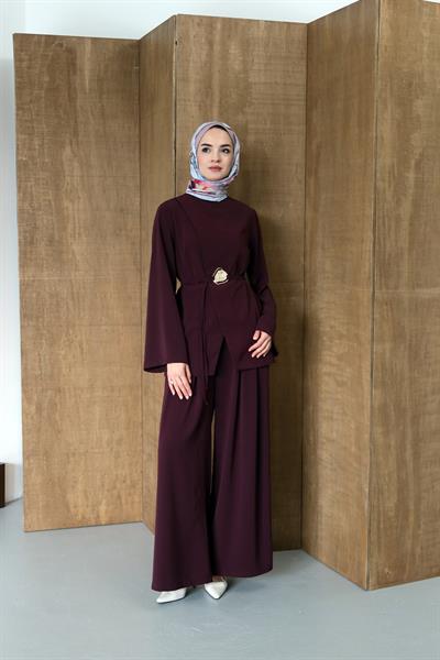 Twill Kruvaze Takım Bordo