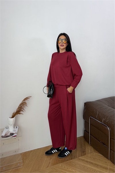 Vatkalı İkili Modal Takım Bordo