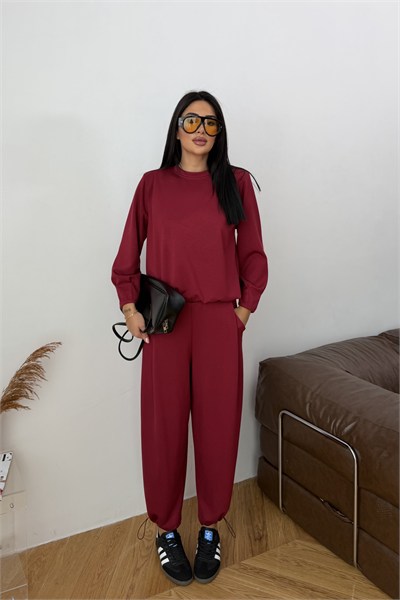 Vatkalı İkili Modal Takım Bordo