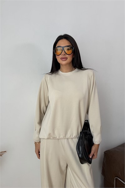 Vatkalı İkili Modal Takım Krem