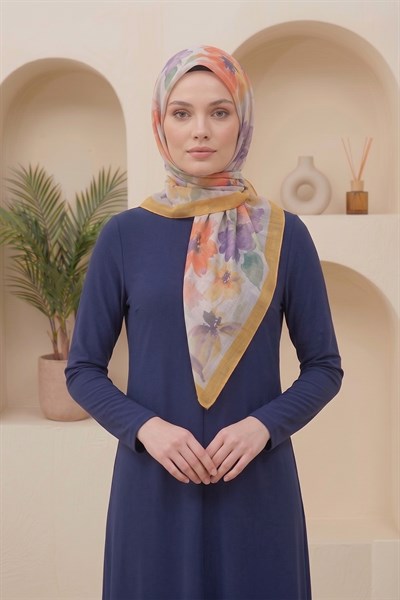Vera Vual İpek Kağıt Eşarp Turuncu