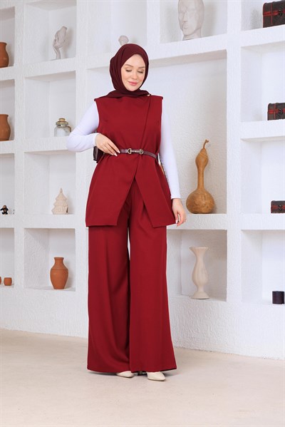 Yelekli Takım Bordo