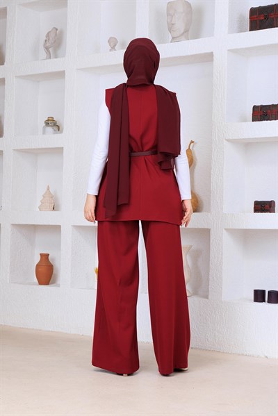 Yelekli Takım Bordo