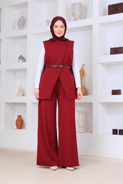 Yelekli Takım Bordo