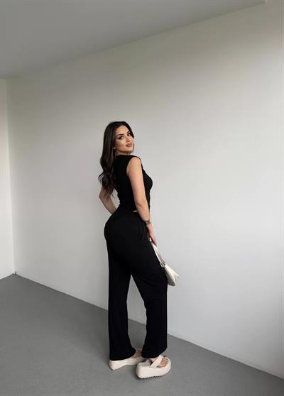 Asimetrik Bluz Pantolon İkili Takım