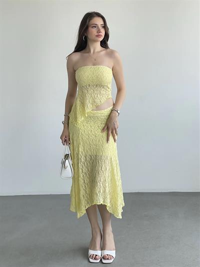 Asimetrik Dantelli Crop Takım