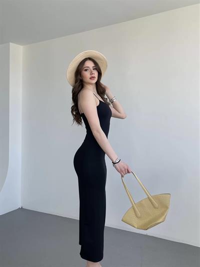 Askılı Premium Midi Elbise