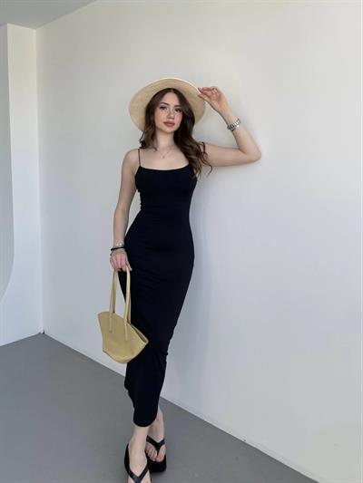 Askılı Premium Midi Elbise