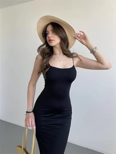 Askılı Premium Midi Elbise