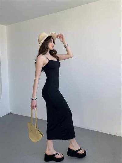 Askılı Premium Midi Elbise