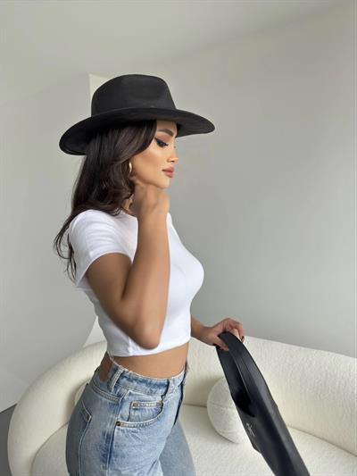 Basic Bisiklet Yaka Crop