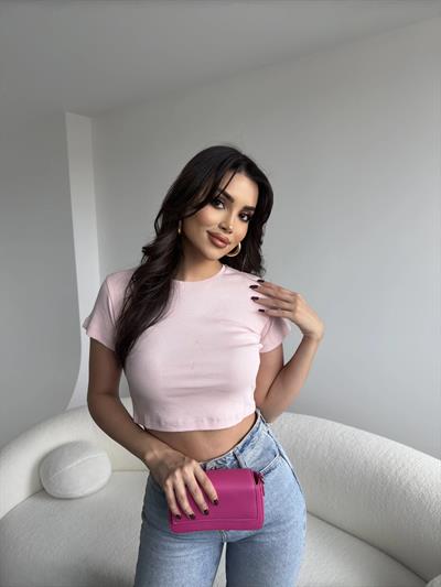 Basic Bisiklet Yaka Crop