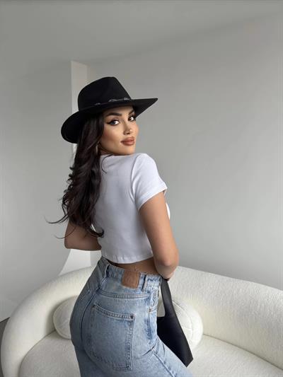 Basic Bisiklet Yaka Crop