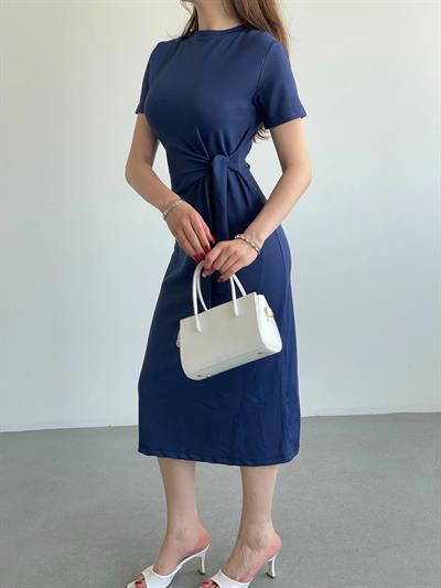 Bel Bağlamalı Modal Elbise