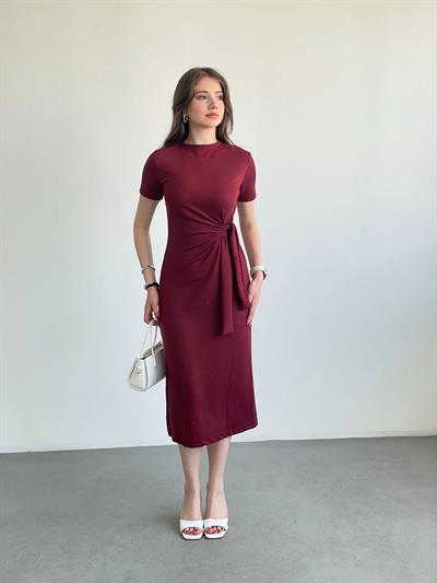 Bel Bağlamalı Modal Elbise