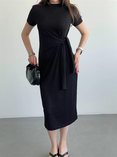 Bel Bağlamalı Modal Elbise