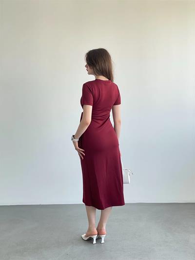 Bel Bağlamalı Modal Elbise