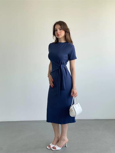 Bel Bağlamalı Modal Elbise