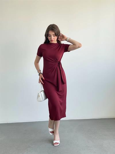 Bel Bağlamalı Modal Elbise