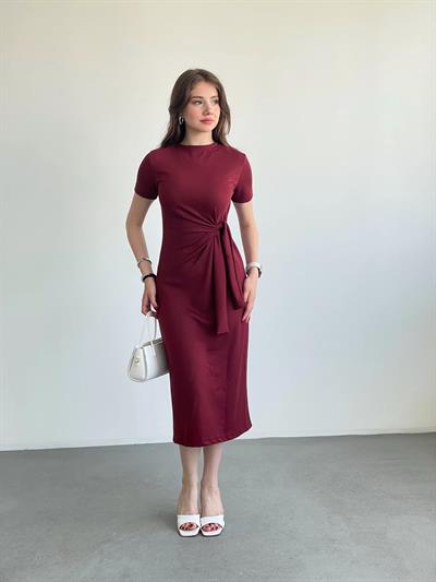 Bel Bağlamalı Modal Elbise