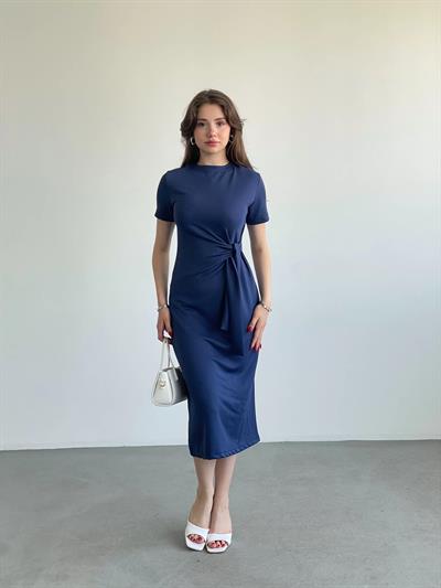 Bel Bağlamalı Modal Elbise