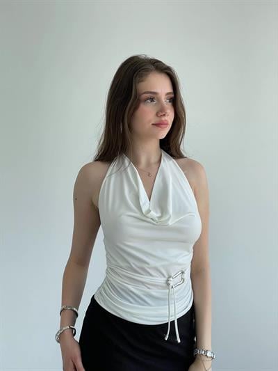 Bel Tokalı Halter Bluz